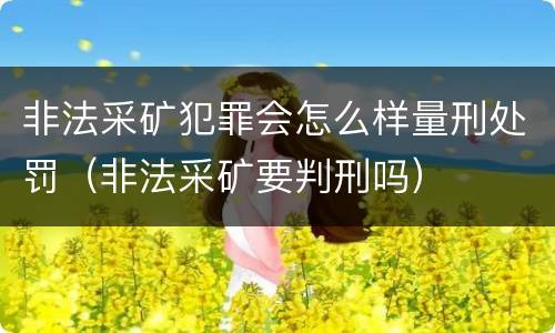 非法采矿犯罪会怎么样量刑处罚（非法采矿要判刑吗）