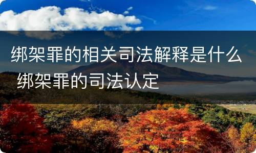 绑架罪的相关司法解释是什么 绑架罪的司法认定