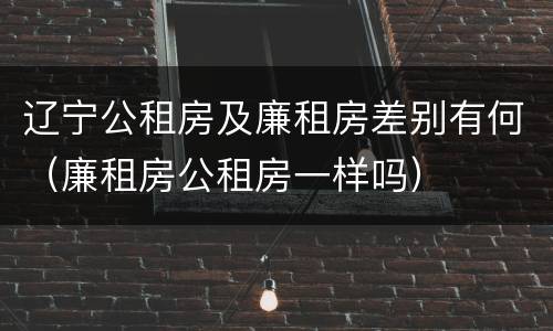 辽宁公租房及廉租房差别有何（廉租房公租房一样吗）