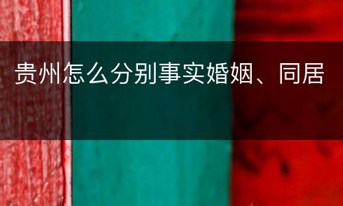 贵州怎么分别事实婚姻、同居
