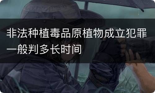非法种植毒品原植物成立犯罪一般判多长时间