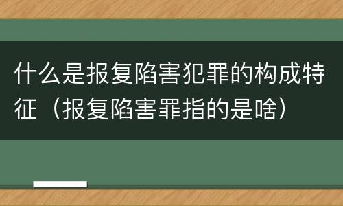 什么是报复陷害犯罪的构成特征（报复陷害罪指的是啥）
