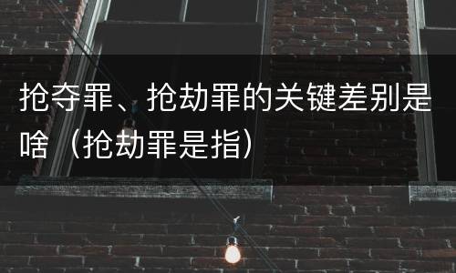 抢夺罪、抢劫罪的关键差别是啥（抢劫罪是指）