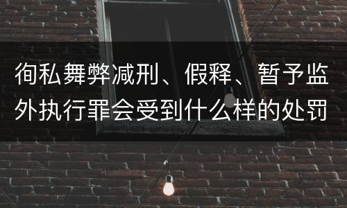 徇私舞弊减刑、假释、暂予监外执行罪会受到什么样的处罚