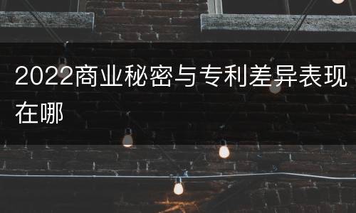 2022商业秘密与专利差异表现在哪