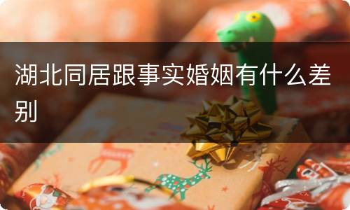湖北同居跟事实婚姻有什么差别