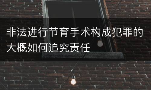 非法进行节育手术构成犯罪的大概如何追究责任
