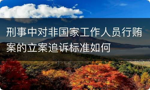 刑事中对非国家工作人员行贿案的立案追诉标准如何