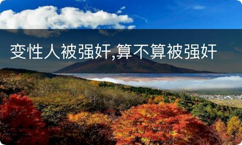 变性人被强奸,算不算被强奸