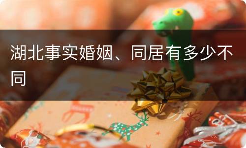 湖北事实婚姻、同居有多少不同