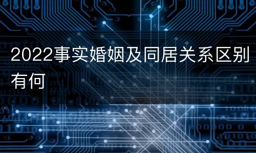 2022事实婚姻及同居关系区别有何