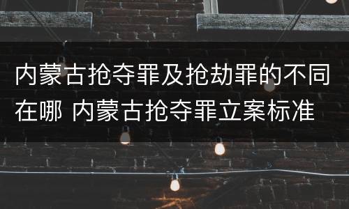 内蒙古抢夺罪及抢劫罪的不同在哪 内蒙古抢夺罪立案标准