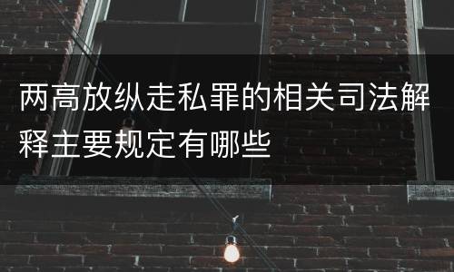 两高放纵走私罪的相关司法解释主要规定有哪些