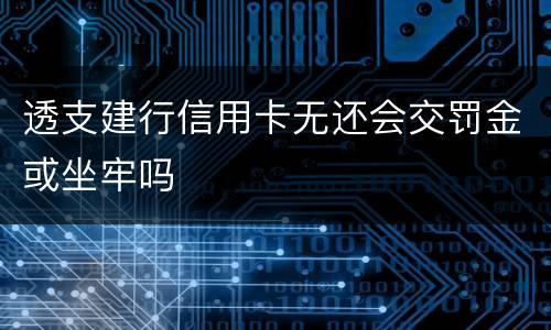 透支建行信用卡无还会交罚金或坐牢吗