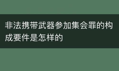 非法携带武器参加集会罪的构成要件是怎样的