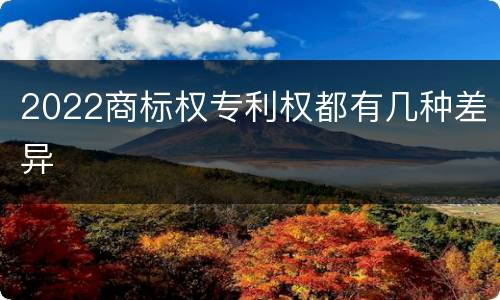 2022商标权专利权都有几种差异
