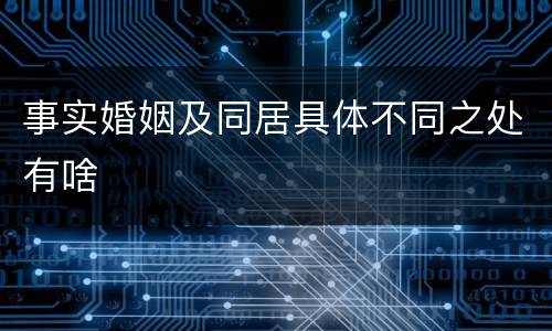 事实婚姻及同居具体不同之处有啥
