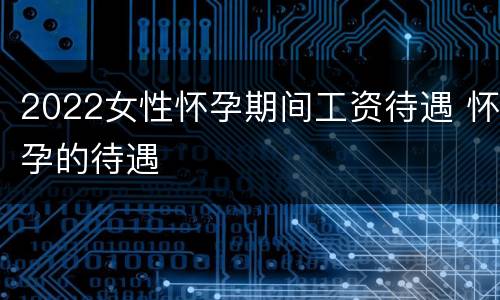 2022女性怀孕期间工资待遇 怀孕的待遇