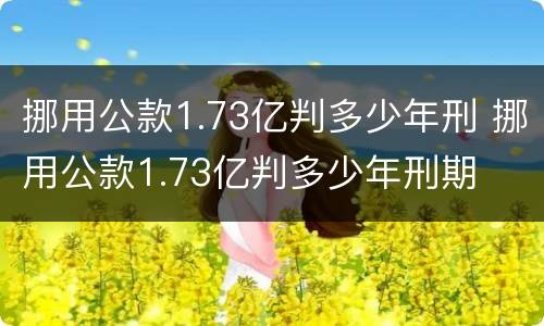 挪用公款1.73亿判多少年刑 挪用公款1.73亿判多少年刑期