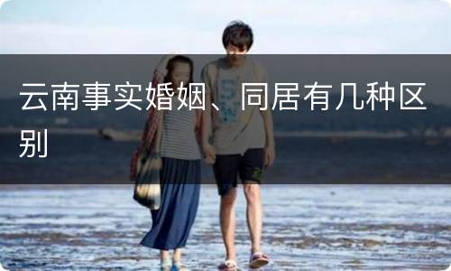 云南事实婚姻、同居有几种区别
