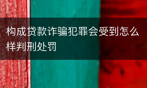 构成贷款诈骗犯罪会受到怎么样判刑处罚