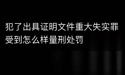 犯了出具证明文件重大失实罪受到怎么样量刑处罚