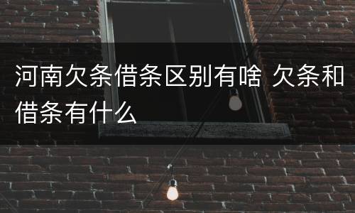 河南欠条借条区别有啥 欠条和借条有什么