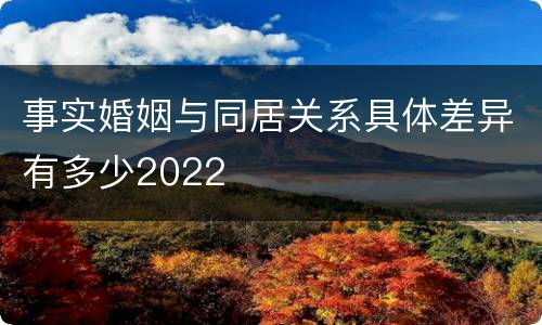 事实婚姻与同居关系具体差异有多少2022