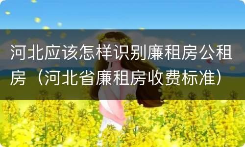 河北应该怎样识别廉租房公租房（河北省廉租房收费标准）