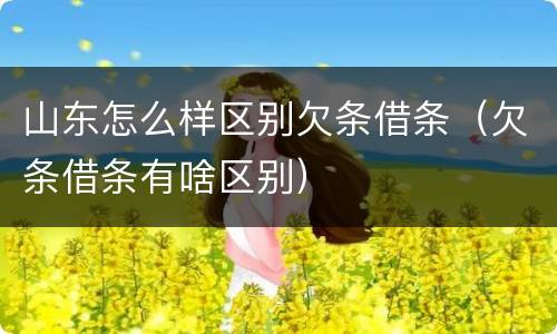 山东怎么样区别欠条借条（欠条借条有啥区别）
