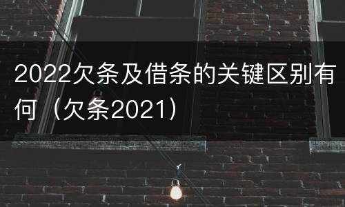 2022欠条及借条的关键区别有何（欠条2021）