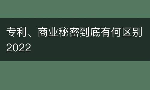 专利、商业秘密到底有何区别2022