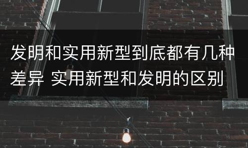 发明和实用新型到底都有几种差异 实用新型和发明的区别