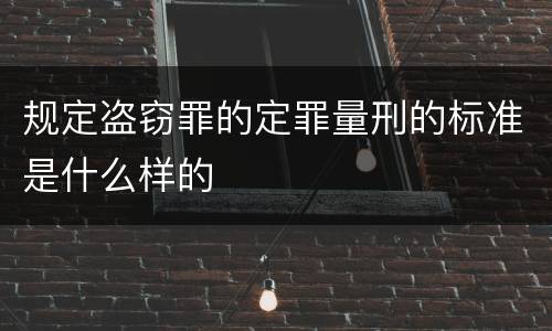 规定盗窃罪的定罪量刑的标准是什么样的