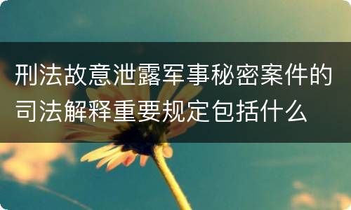 刑法故意泄露军事秘密案件的司法解释重要规定包括什么