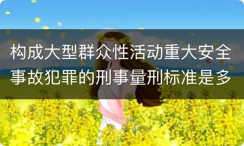 构成大型群众性活动重大安全事故犯罪的刑事量刑标准是多少