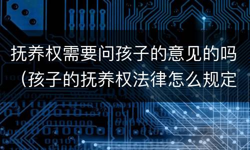 抚养权需要问孩子的意见的吗（孩子的抚养权法律怎么规定的孩子的意见）
