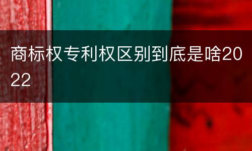 商标权专利权区别到底是啥2022