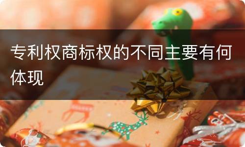专利权商标权的不同主要有何体现