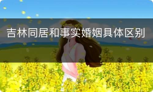 吉林同居和事实婚姻具体区别
