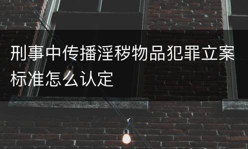 刑事中传播淫秽物品犯罪立案标准怎么认定