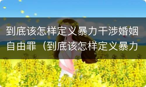 到底该怎样定义暴力干涉婚姻自由罪（到底该怎样定义暴力干涉婚姻自由罪呢）