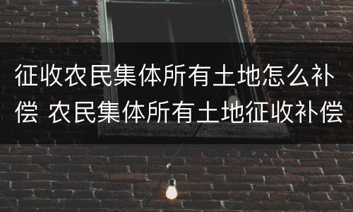 征收农民集体所有土地怎么补偿 农民集体所有土地征收补偿条例