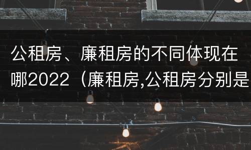 公租房、廉租房的不同体现在哪2022（廉租房,公租房分别是什么意思?）