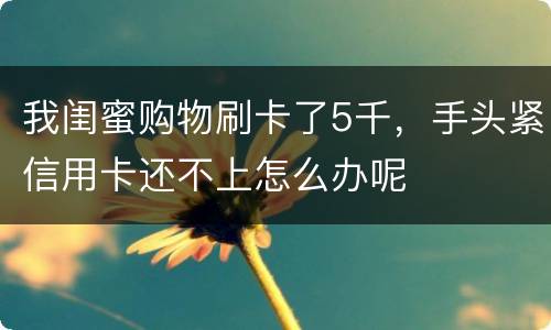 我闺蜜购物刷卡了5千，手头紧信用卡还不上怎么办呢