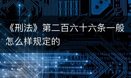《刑法》第二百六十六条一般怎么样规定的