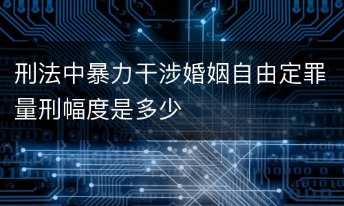 刑法中暴力干涉婚姻自由定罪量刑幅度是多少