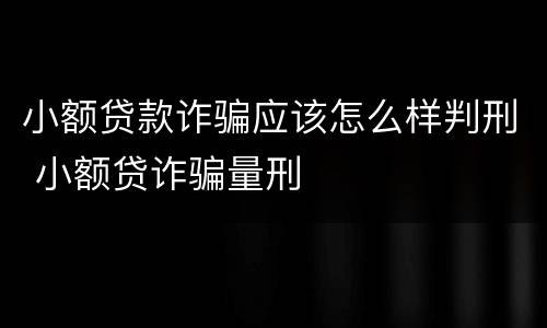 小额贷款诈骗应该怎么样判刑 小额贷诈骗量刑