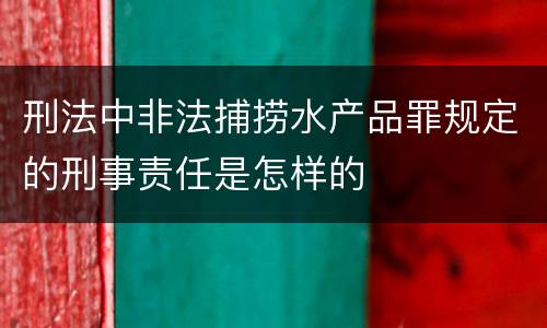 刑法中非法捕捞水产品罪规定的刑事责任是怎样的