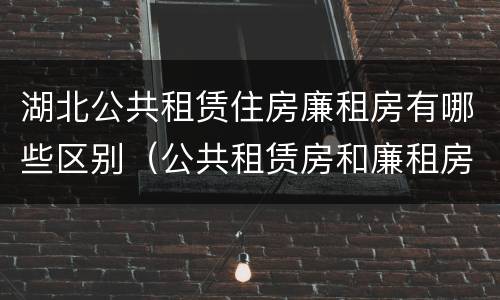 湖北公共租赁住房廉租房有哪些区别（公共租赁房和廉租房）